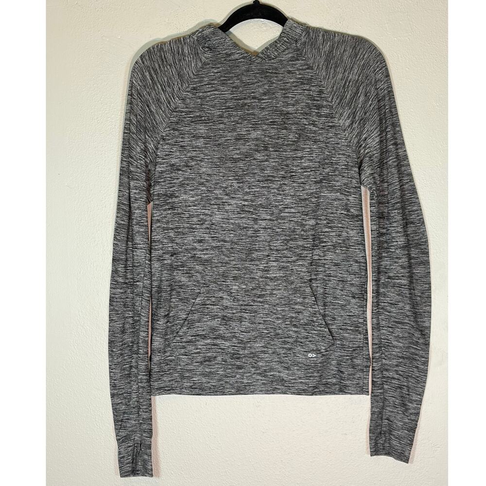 Outdoor Voices‎ Grey Space Dye Lightweight Hoodie Sweatshirt Womens Small USA